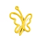 Baking Paint Alloy Pendants, Butterfly, Gold, 26x19x2mm, Hole: 2mm