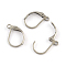 Tarnish Resistant 304 Stainless Steel Leverback Earrings Findings, with Loop, Stainless Steel Color, 15x10x1.5mm, Hole: 1.5mm