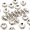 Brass Rhinestone Spacer Beads, Grade A, Rondelle, Silver Color Plated, Crystal, 7x3.3mm