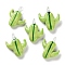 Handmade Lampwork Pendants, Light Green, 35.5x30x9.5mm, Hole: 3.5mm