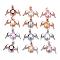 Brass Cubic Zirconia Pendant, Angel Wings, Mixed Color, 11.5x21x5mm, Hole: 4x5mm