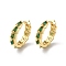 Rack Plating Brass Micro Pave Cubic Zirconia Hoop Earrings, Snake Hoop Earrings, Cadmium Free & Lead Free, Long-Lasting Plated, Golden, 18.5x20.5x4.5mm