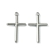 Non-Tarnish 304 Stainless Steel Pendants, Cross Charms, Stainless Steel Color, 34x21x2.8mm, Hole: 2mm