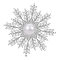 Brass Safety Brooch, with Grade AAA Cubic Zirconia and Shell Pearl, Snowflake, Platinum, 52.5mm