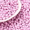 6/0 Glass Seed Beads, Opaque Colours Luster, Teardrop, Pink, 4~5x4~4.5x3~4mm, Hole: 0.8~0.9mm, about 125pcs/10g