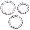 3Pcs 3 Sizes Tibetan Style 304 Stainless Steel Spring Gate Rings, Textured O Rings, Ion Plating (IP), Antique Silver, 7 Gauge, 23~18x3.5mm, Inner Diameter: 12~17mm, 1pc/style
