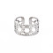 Non-Tarnish 304 Stainless Steel Curb Chain Shape Open Cuff Ring for Women, Stainless Steel Color, US Size 10 1/2(20.1mm)