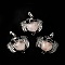Natural Rose Quartz Heart Pendants, Dragon Charms, with Rack Plating Antique Silver Plated Brass Findings, Lead Free & Cadmium Free, 33x33.5~34x7~7.5mm, Hole: 8x5mm