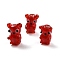 Handmade Lampwork Beads, Bear, FireBrick, 16~19x11~13x9~11mm, Hole: 1.4~2mm