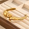 Elegant Stainless Steel Cuff Bangles for Women, Real 18K Gold Plated