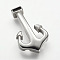 Non-Tarnish 304 Stainless Steel Anchor Hook Clasps, For Leather Cord Bracelets Making, Stainless Steel Color, 39x23x6.5mm, Hole: 3x6mm