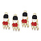 Alloy Enamel Pendants, Soldier, Light Gold, FireBrick, 24.5x11x2mm, Hole: 1.8mm