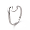 Non-Tarnish 201 Stainless Steel Wave Finger Ring for Women, Stainless Steel Color, US Size 6 1/2(16.9mm)