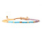 Bohemian Style Glass Beads Braided Bead Bracelets for Women, Column, Mixed Color