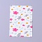 Cardboard Necklace Display Cards, Rectangle with Flower Pattern, White, 6.95x5x0.05cm