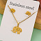 Stainless Steel Pendant Necklace & Stud Earring, Golden, Elephant, 10x7mm & 420mm