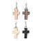 Wood Pendants, Cross Charms, Platinum, 21~22x14~15x4~5mm, Hole: 5x4mm