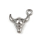 304 Stainless Steel Charms, Cattle Head Charm, Anti-Tarnish, Stainless Steel Color, 14x14.5x4mm, Hole: 1.8mm