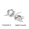 Stainless Steel Clip-on Earrings, Silver, 13.1x4.1mm