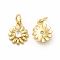 Rack Plating Brass Cubic Zirconia Flower Pendants, with Jump Ring, Long-Lasting Plated, Cadmium Free & Lead Free, Daisy Charm, Real 18K Gold Plated, 11.5x9x3.5mm, Hole: 3.6mm