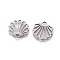 Non-Tarnish 201 Stainless Steel Pendants, Manual Polishing, Shell, Stainless Steel Color, 15x16x1.5mm, Hole: 2x3mm