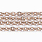 Ion Plating(IP) 304 Stainless Steel Cable Chains, Soldered, with Spool, Flat Oval, Rose Gold, 2.5x2x0.5mm, about 65.61 Feet(20m)/roll