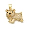 Rack Plating Brass Micro Pave Cubic Zirconia Enamel Pendants, Long-Lasting Plated, Lead Free & Cadmium Free, Dog Charms, Real 18K Gold Plated, 18.5x19x5.5mm, Hole: 5x3mm