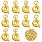 10Pcs Rack Plating Brass Pendants, with Jump Ring, Lead Free & Cadmium Free & Nickel Free, Long-Lasting Plated, Letter Q, 17.5x13x4.5mm, Hole: 2.5mm