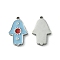 304 Stainless Steel Manual Polishing Charms, with Enamel, Hamsa Hand/Hand of Miriam with Sun, Stainless Steel Color, 12x7.5x1.5mm, Hole: 0.9mm