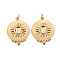 304 Stainless Steel Pendant Cabochon Settings, with Jump Rings, Flat Round, Real 14K Gold Plated, Tray: 1/8 inch(4mm), 20x15x2mm, Jump Ring: 3.8x0.5mm, 2.8mm inner diameter