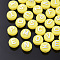 Plating Opaque Acrylic Beads, Metal Enlaced, Horizontal Hole, Flat Round with Letter, Yellow, 10x6mm, Hole: 1.8mm, about 1580pcs/500g