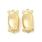 Brass Box Clasps, Cadmium Free & Nickel Free & Lead Free, 3-Strand, 6-Hole, Oval, Golden, 19.5x8.5x8mm, Hole: 1mm