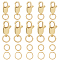 Beebeecraft 1 Box 6Pcs 2 Size Lobster Clasps 18K Gold Plated Lobster Claw Jewelry Bracelet Clasps Connector with 12Pcs 4/5mm Open Jump Ring for DIY Craft Jewelry Chains Making Claps