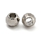 Rack Plated Round Brass Beads, Long-Lasting Plated, Cadmium Free & Lead Free, Faceted, Stainless Steel Color, 4.5mm, Hole: 2mm