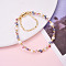 Brass Glass Seed Beaded Stretch Bracelets for Women, with Natural Fresh Water Pearl, Colorful, Inner Diameter: 2-3/8~2-7/8 inch(5.9~7.3cm)