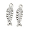 Brass Micro Pave Cubic Zirconia Pendants, Cadmium Free & Nickel Free & Lead Free, Fish, Real Platinum Plated, 15.5x5x1.8mm, Hole: 1.4mm