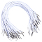 100Pcs Round Polyester Elastic Hang Tag with Stainless Steel Findings, White, 0.15~0.2cm