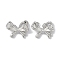 Brass Pendants, Cadmium Free & Lead Free, Bowknot, Platinum, 20.5x26x6mm
