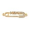 Mother's Day Brass Micro Pave Clear Cubic Zirconia Connector Charms, Cadmium Free & Nickel Free & Lead Free, Paper Clip Links with Word Mom, Real 18K Gold Plated, 37x9x2mm, Hole: 1.5mm
