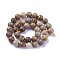 Natural Petrified Wood Beads Strands, Faceted, Round, 10mm, Hole: 1.2mm, about 39pcs/strand, 15.15 inch~15.7  inch(38.5~40cm)