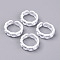 Spray Painted Alloy Cuff Rings, Open Rings, Cadmium Free & Lead Free, Curb Chain Shape, White, US Size 7 1/4(17.5mm)