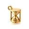 Ion Plating(IP) 304 Stainless Steel Pendants, Sand Clock Charm, Real 18K Gold Plated, 15.5x13x10mm, Hole: 2mm