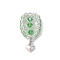 Glass Seed Beaded Hot Air Balloon Pendants, with Alloy Heart Charms and 304 Stainless Steel Open Jump Rings, Lime Green, 33.5x16.5~19.5x6.5mm, Hole: 1.5mm