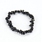 Natural Obsidian Chips Beaded Stretch Bracelet for Women, 6-3/4~8-5/8 inch(17~22cm)
