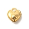 Ion Plating(IP) 304 Stainless Steel Charms, Heart with Bear Charm, Real 18K Gold Plated, 13.5x12x1.6mm, Hole: 2mm