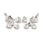 Brass Pendants, Cadmium Free & Nickel Free & Lead Free, Butterfly Charm, Real Platinum Plated, 17x14x3.5mm, Hole: 1.8mm
