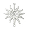 304 Stainless Steel Connector Charms, Sun Links, Non-Tarnish, Stainless Steel Color, 43.5x33x2.5mm, Hole: 2.8mm