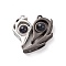 Alloy Magnetic Pendants, with Glass, Heart Charms, for Couple Jewelry Bracelets Pendants Necklaces Gift, Gunmetal, 23x23.5x8mm, Hole: 1.5mm