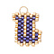 Handmade MIYUKI Seed Beads, Loom Pattern Letter Pendants, with 304 Stainless Steel Jump Rings, Letter U, 15x9x2mm, Hole: 2.5mm