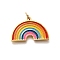 Pride 304 Stainless Steel Enamel Pendants, Rainbow Color, with Jump Ring, Rainbow, 13.5x21x1.5mm, Hole: 3.5mm